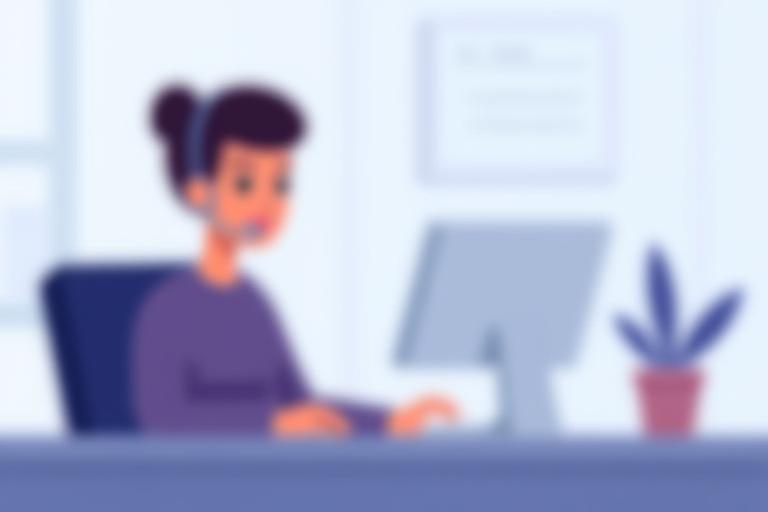 Illustration of a customer service desk